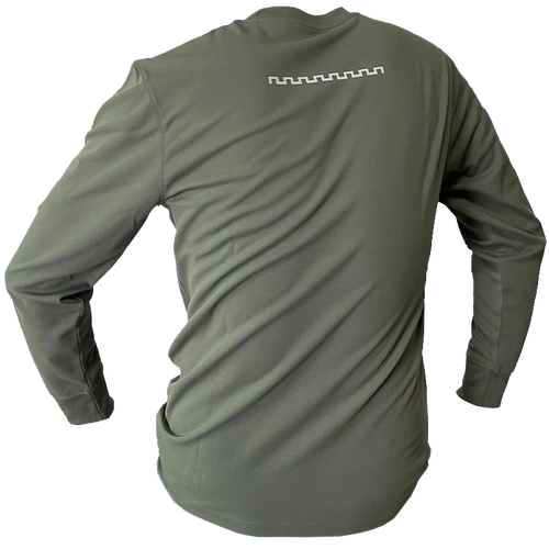 男灰绿色训练服长袖圆领衫反光t恤上衣男春秋速干透气长袖体能训练装