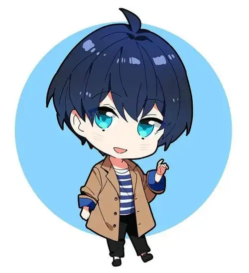 q版卡通人物绘画,画风呆萌可爱,闪烁的大眼睛超喜欢