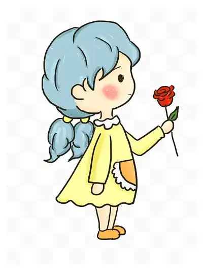 手绘卡通 i>动 /i> i>漫 /i>可爱侧脸小女孩素材