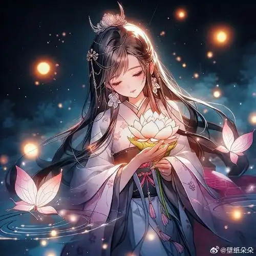 星空闪耀荷花美人古风动漫头像