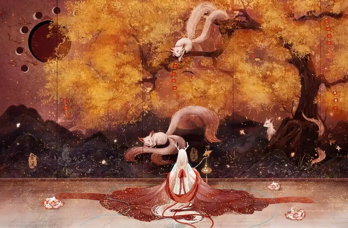 国风唯美背景图 - 抖音