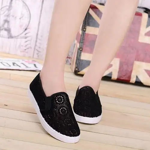 老北京布鞋夏季穿网透气年轻女士中学生少妇休闲网眼单鞋