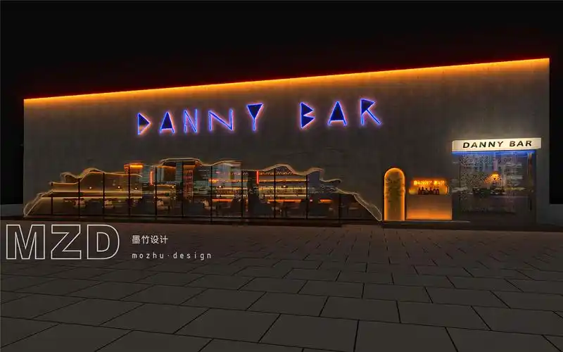成都威士忌酒吧设计|河池danny whisky bar门头设计效果图