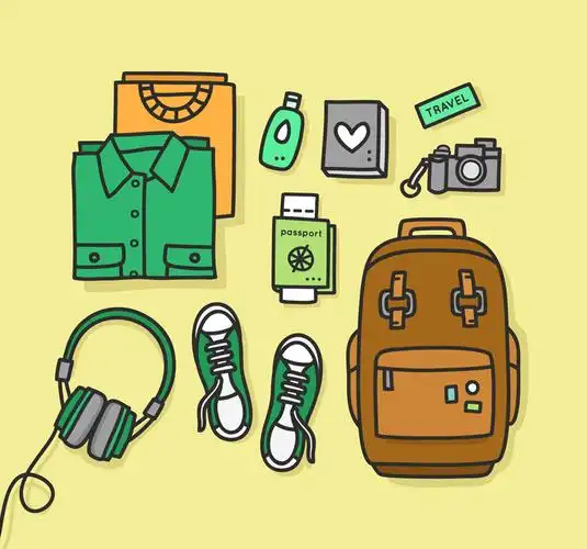 9款创意旅行物品矢量素材