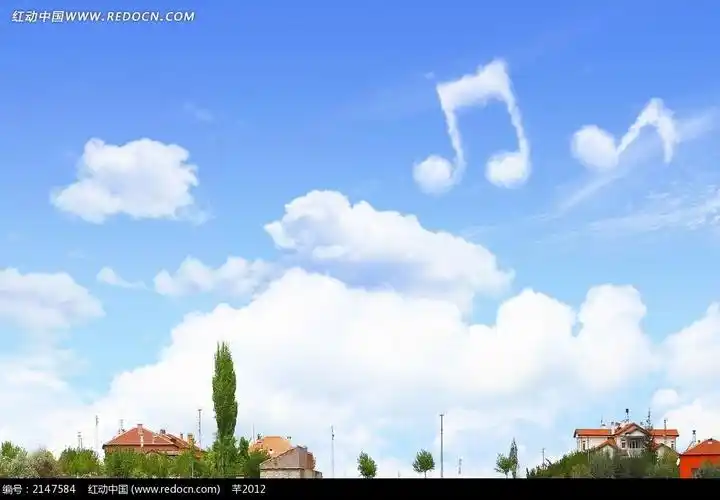 音乐符号云朵psd素材免费下载_风景
