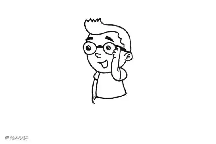 人物简笔画大全戴眼镜的小男孩怎么画