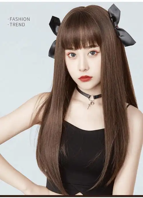 佰美丝假发女长直发假发发套修脸假头发时尚蓬松发型女梨花头发套齐