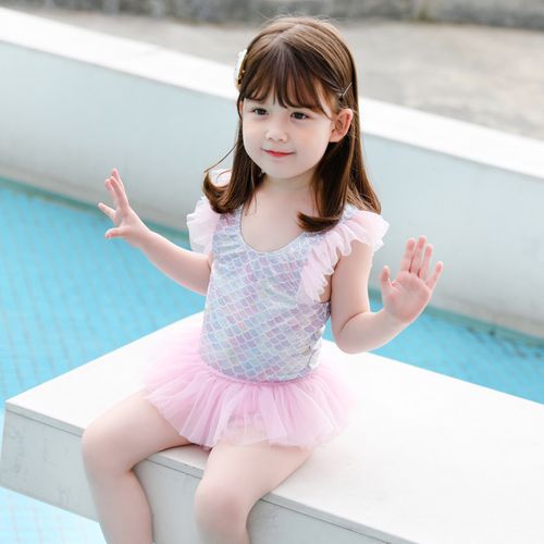 件佑游儿童泳衣女夏中大童宝宝分体三件套温泉女孩宝宝可爱游泳装￥38