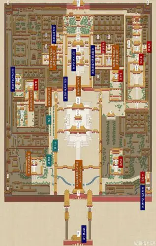 故宫展览及开放区域地图6770 故宫博物院已经实行全面"禁烟",打