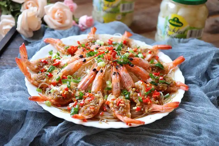 花开富贵虾蒜蓉粉丝虾
