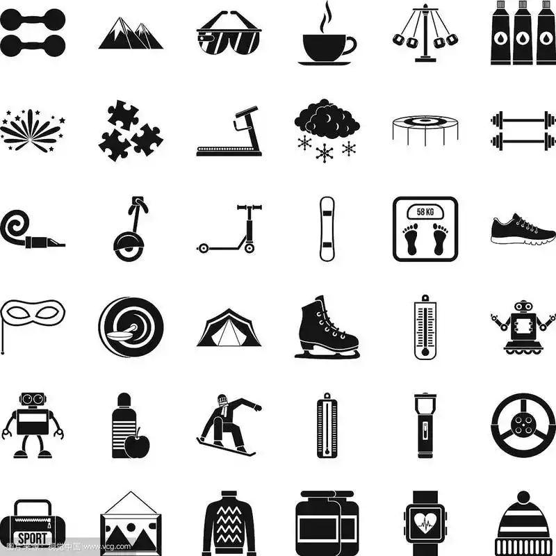 儿童活动图标设置简单的风格