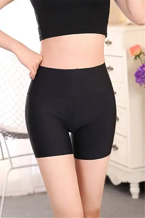 高腰收腹安全裤女夏季无痕冰丝防走光打底短裤提臀平角内裤保险裤