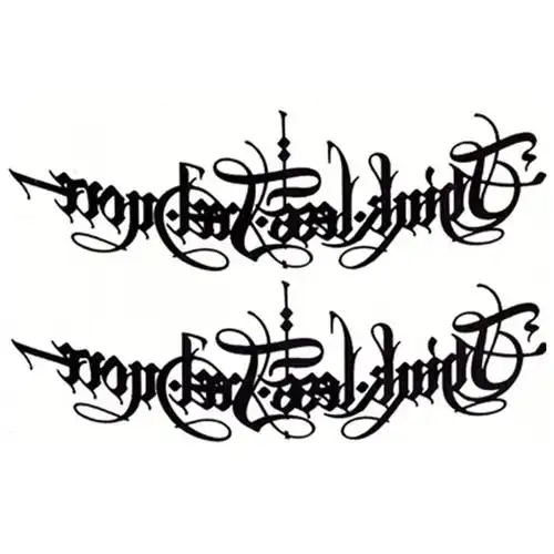 英文纹身贴新款防水男女黑色字母条胸前后背耳后手臂 03号