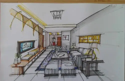 客厅_客厅手绘效果图大全欣赏_爱福窝装修效果图