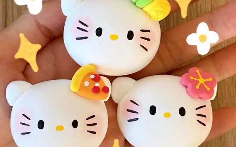 粘土教程|软fufu小萌物78凯蒂猫美食小镇系列