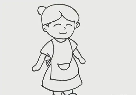 带围裙的妈妈_人物简笔画_简笔画大全