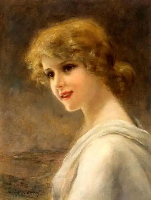 法国画家francoismartinkavel18611931女性肖像油画作品