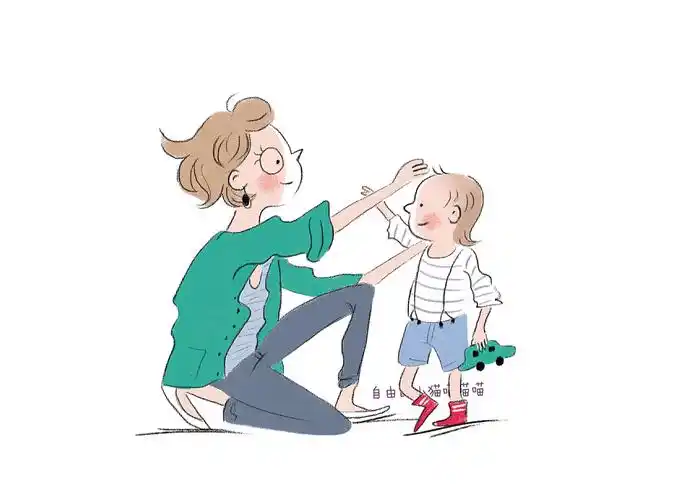 儿童插画练习-妈妈和儿子