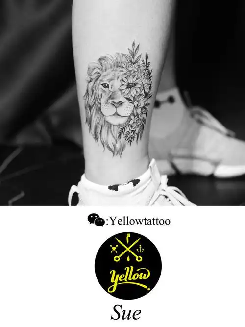 狮子座_纹身图案手稿图片_sue的纹身作品集