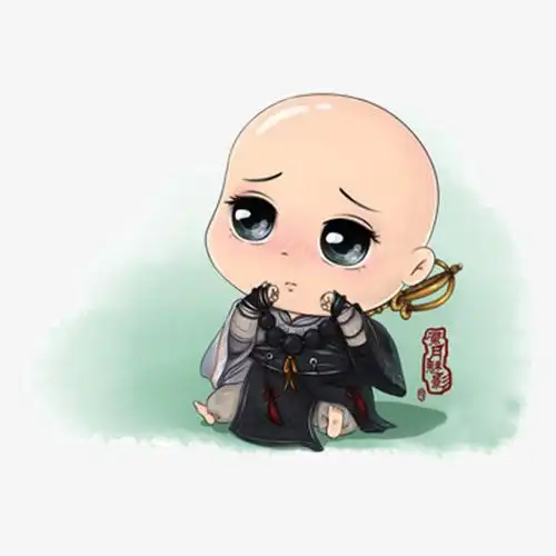 手绘可爱的小和尚免抠素材免费下载_觅元素51yuansu.com