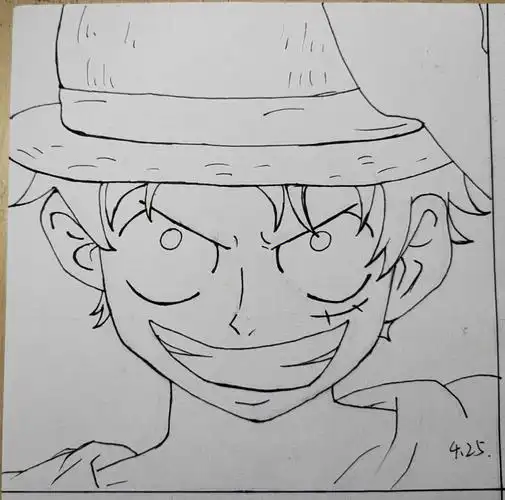 手绘海贼王之路飞手绘