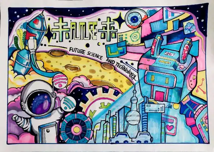 自由发挥ing#科幻画  #机器人 #绘画 #手绘 #创意海报  #人工智能