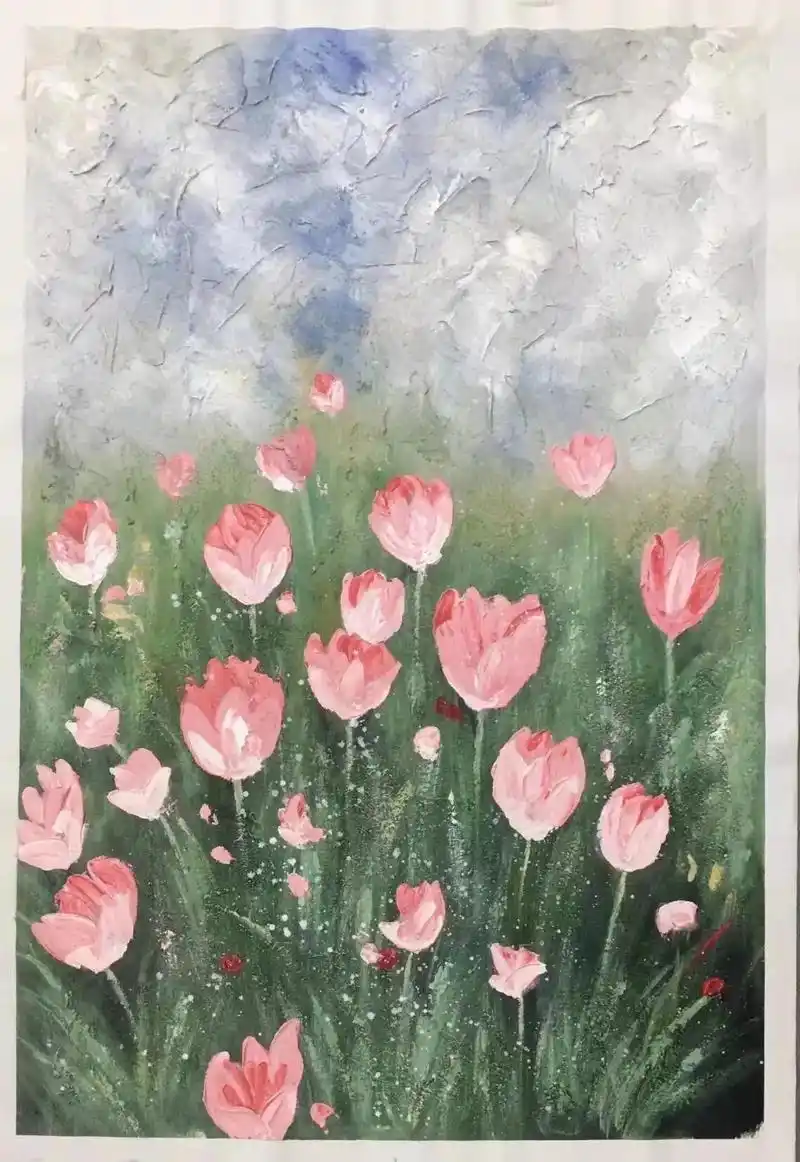 油画清新小碎花