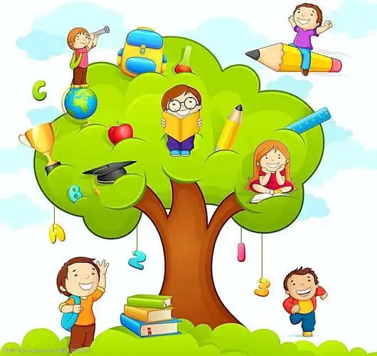 卡通小学生开学返校图片