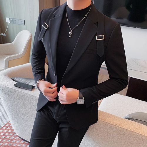 小西装男修身韩版潮流痞帅气高级感个性西服上衣春秋时尚休闲外套