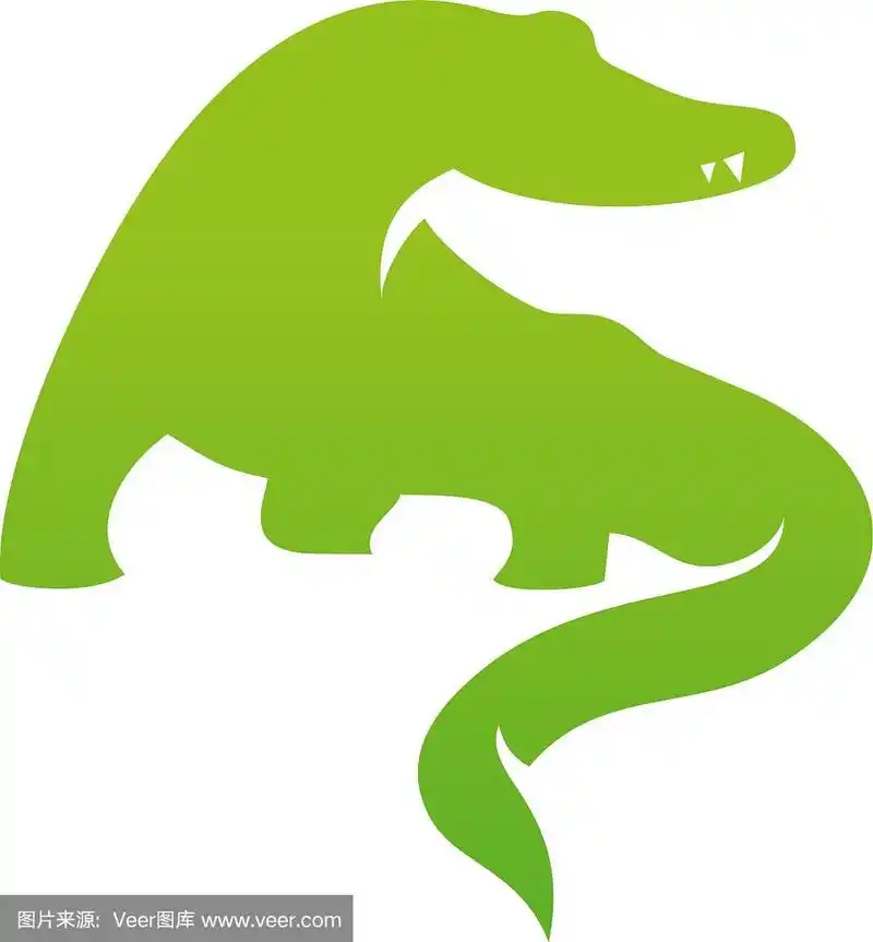剪影标志图标模板鳄鱼的设计