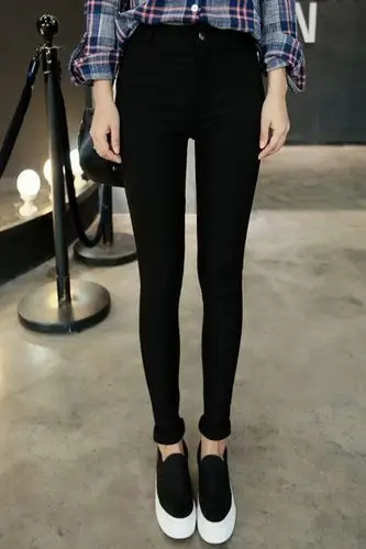 【两件68元】韩国修身显瘦弹力百搭休闲时尚黑色打底裤