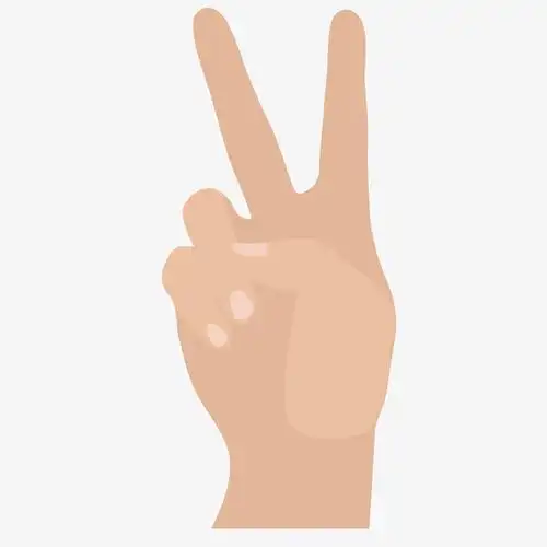 手势动作v卡通矢量素材