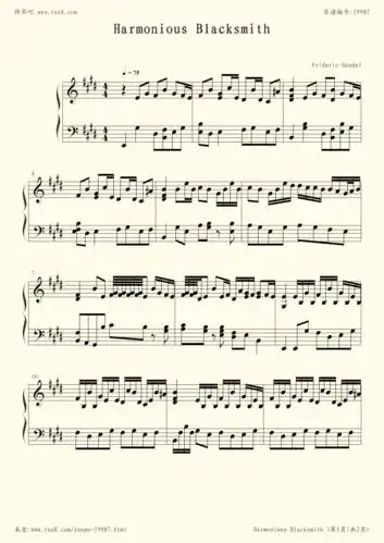 钢琴谱:【钢琴块 2 等级歌曲】35 快乐的铁匠