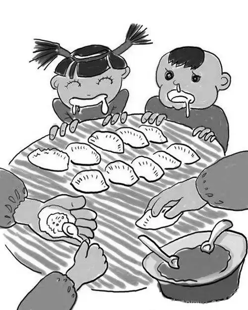 简笔画图片,教程新年包饺子手绘卡通春节包饺子手绘插画春节包饺子简