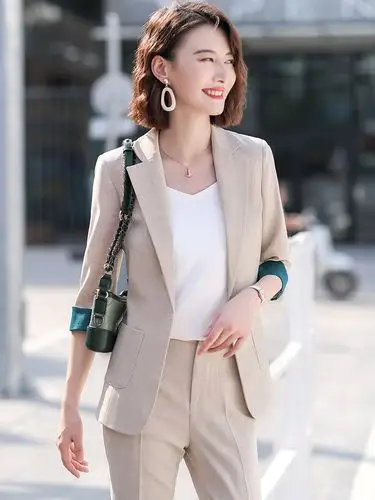2022夏天新款七分袖韩版气质小西服