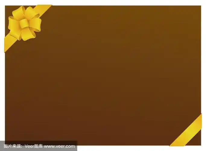 礼品卡框插图/棕色(角丝带/金色)
