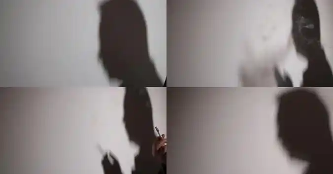 男人抽烟剪影压力大忧伤失落寂寞伤感 4k23视频素材