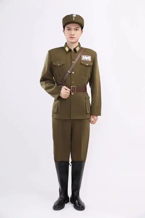 儿童演出服美式立领国军军官表演服刁德一服装民族服装