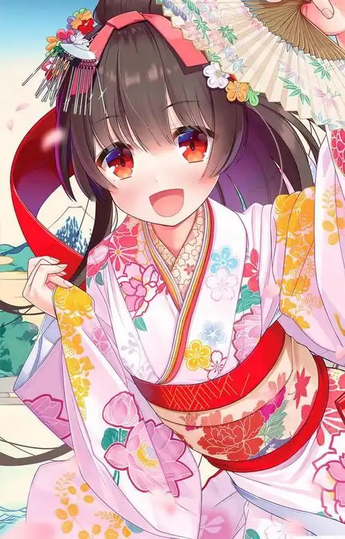 高清手机壁纸分享极其唯美的日本和服动漫形象二次元美女插画