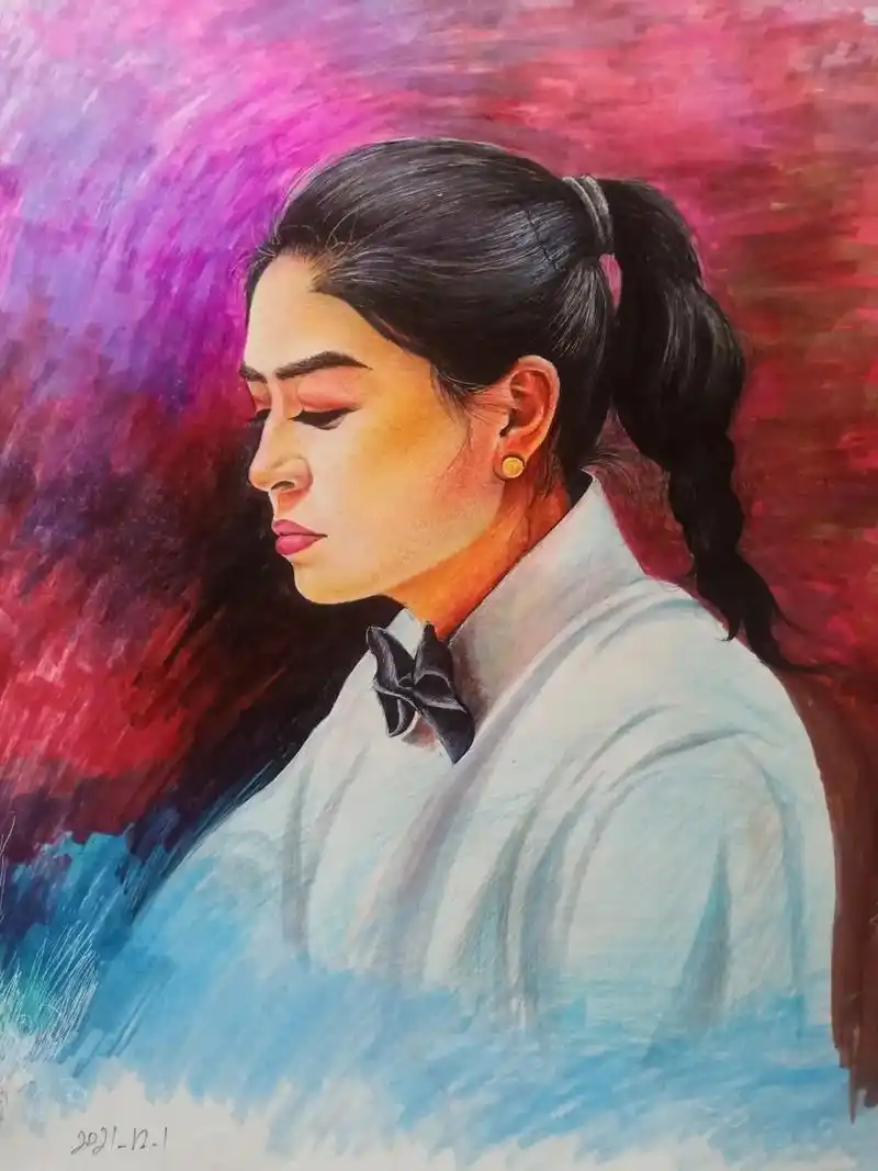 彩铅笔画 我的彩铅笔肖像画作品! - 抖音