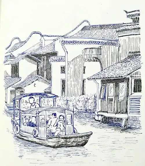 每日一画day249钢笔画之乌镇五
