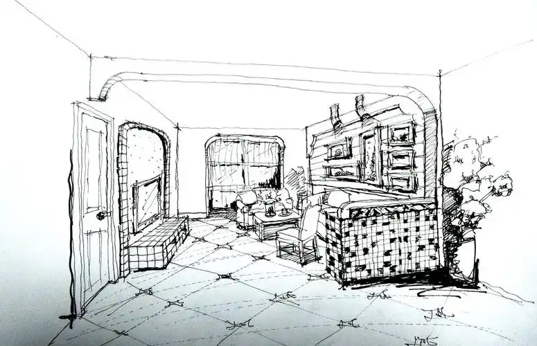 中州中央公园-五室三厅两卫-手绘客厅