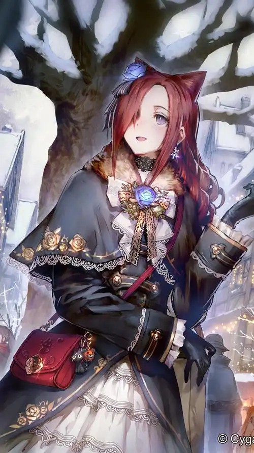 黑长直二次元动漫女神手机壁纸