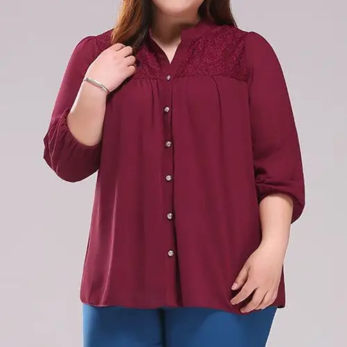 特大码女装 春秋新款加肥加大胖mm七分袖雪纺衫宽松上衣_7折现价116元