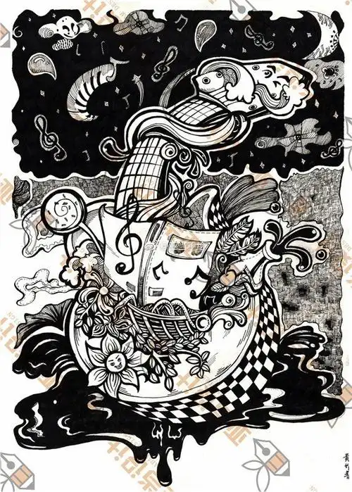 都需要时间才能被看到#考研#黑白装饰画超话创意素描超话设计素描