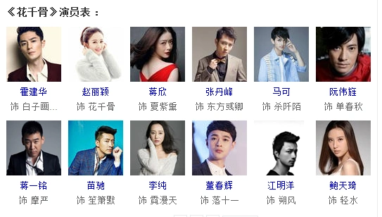 花千骨电视剧里演明星有哪些