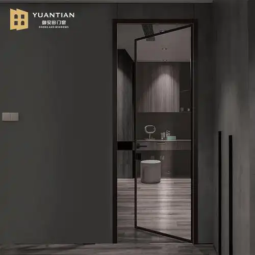 铝合金卫生间门 窄边框浴室厕所卫浴平开门 隔音玻璃防盗门定制