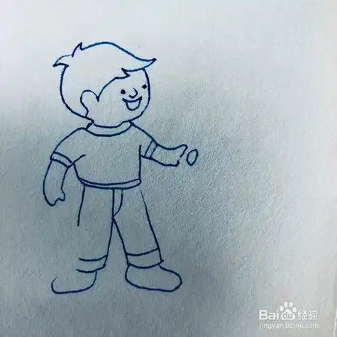 后面人物简笔画男孩 简笔画图片大全-普车都