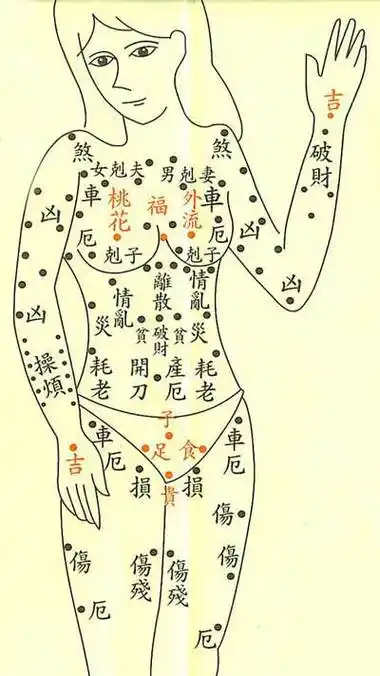 女身上痣的位置与命运图女人后背痣的位置与命运图女人身体前方痣的