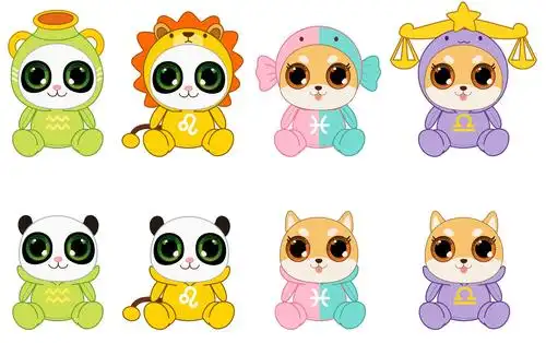 大眼动物星座系列,为宣传公司产品而创作的卡通形象,针对现今流行的